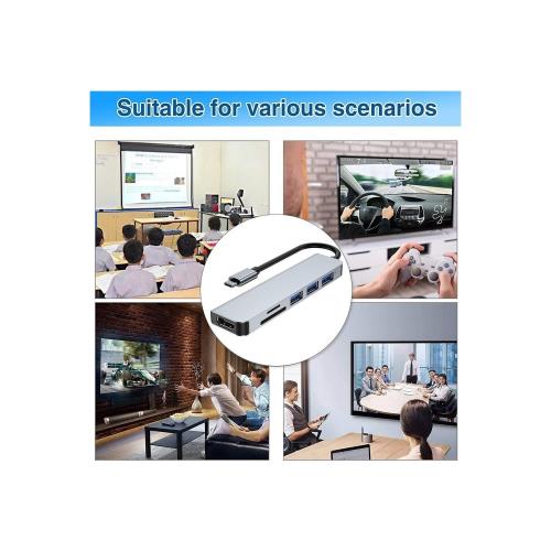 En ucuz Daytona Airsky Hc-13 Type-C To 3*usb 3.0 4K Ultra Hd HDMI Sd Tf Kart Girişli 6ın1 Çevirici Hub Adaptör